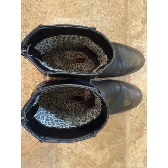 Billabong Black Leather Ankle Boots With Zipper Detail & Worn-In Style sz 9 - Picture 7 of 9